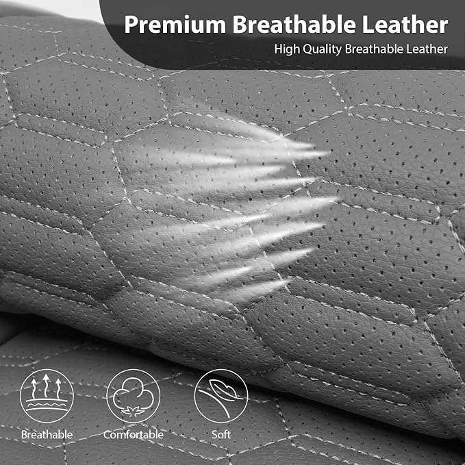 Universal Faux Leather Seat Covers — Full Set — Gray