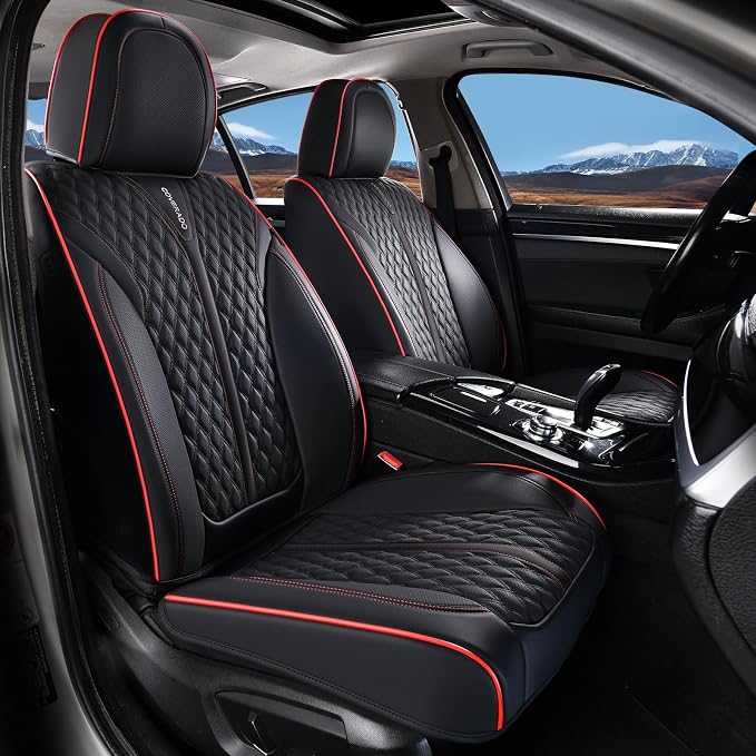 Universal Seat Covers — Full Set — Black / Red