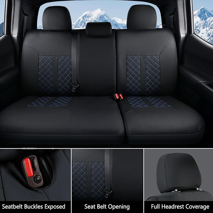 Seat Covers for Toyota Tacoma — Full Set — Black / Blue