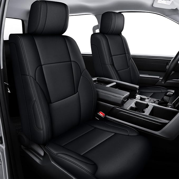 Faux Leather Seat Covers for Toyota Tundra — Full Set — Black