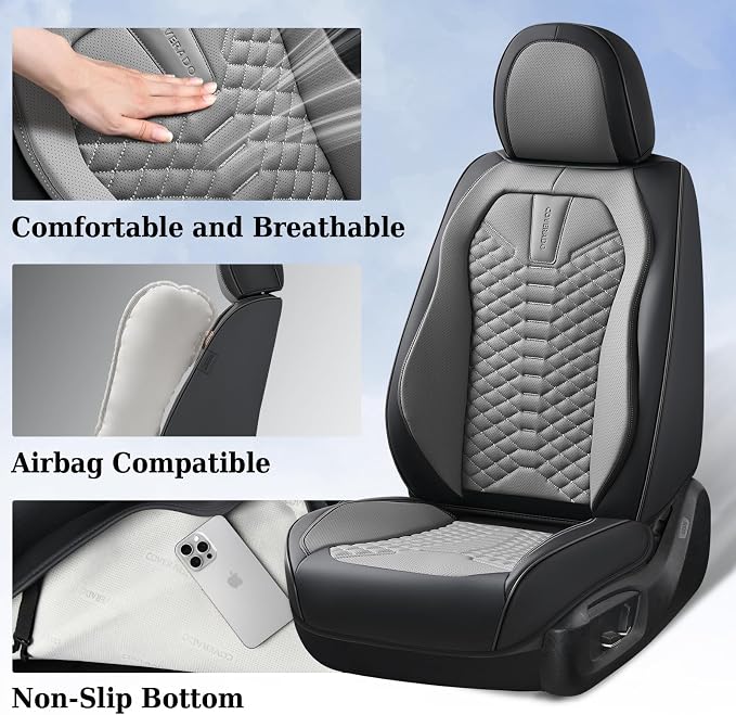 Universal Seat Covers — Full Set — Black / Gray
