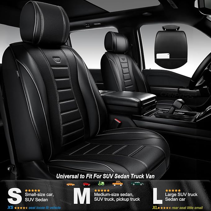Universal Seat Covers — Front Seat — Black