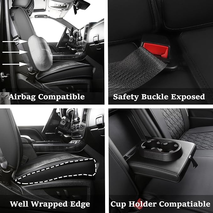 Seat Covers for Chevrolet Silverado / GMC Sierra — Full Set — Black