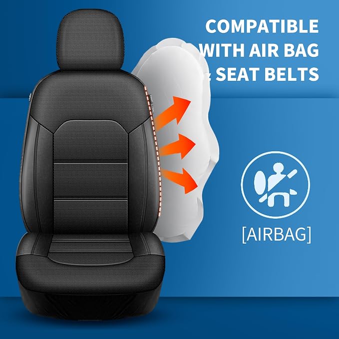 Universal Fabric Seat Covers — Front Seat — Black