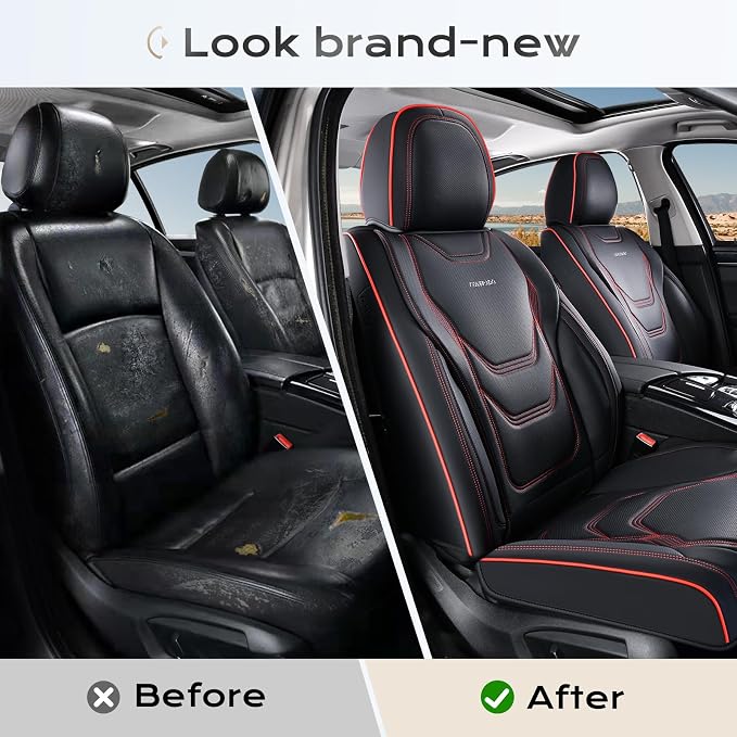 Universal Seat Covers — Front Seat — Black / Red