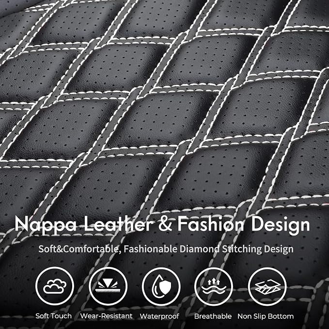 Seat Covers for Multiple Vehicles — Full Set — Black / White