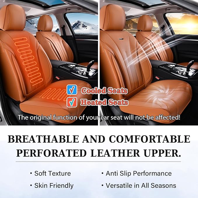 Universal Seat Covers — Front Seat — Brown