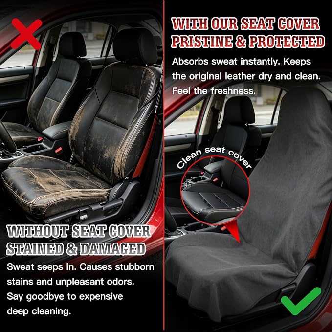 Universal Seat Covers — Front Seat — Gray