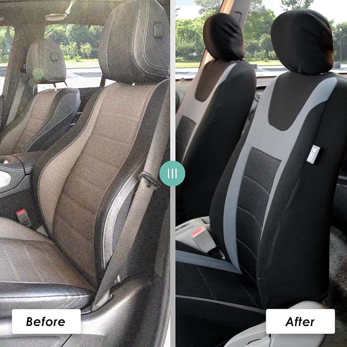 Universal Seat Covers — Front Seat — Gray / Black