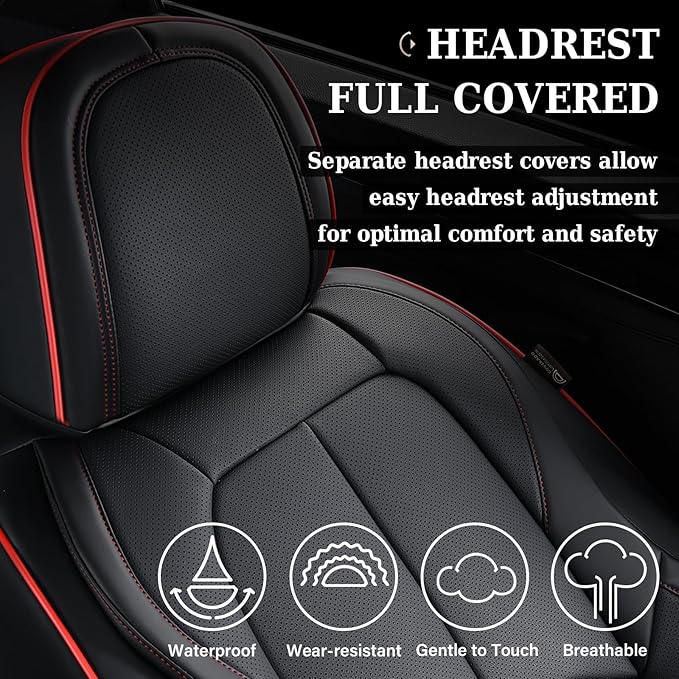 Universal Seat Covers — Front Seat — Black / Red