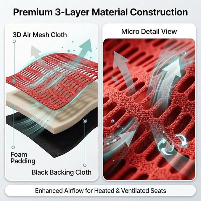 Universal Seat Covers — Front Seat — Red