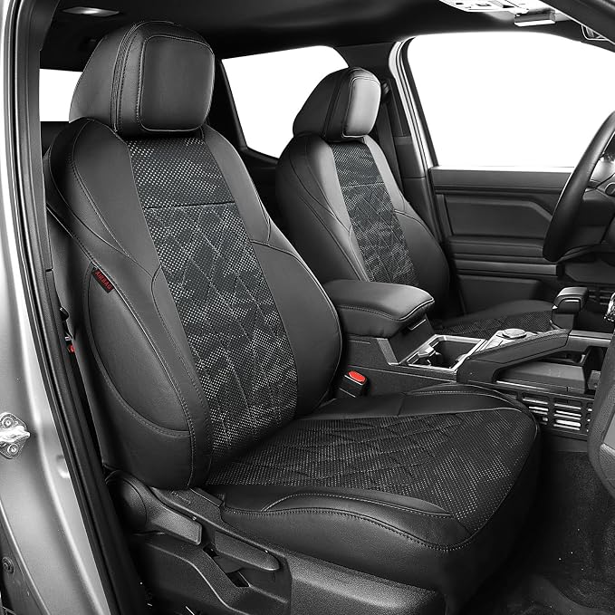 Faux Leather Seat Covers for Toyota Tacoma — Full Set — Black / Gray
