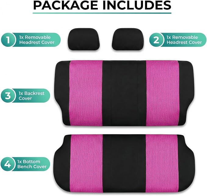 Universal Fabric Seat Covers — Pink