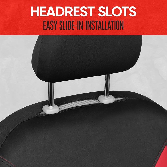 Neoprene Car Seat Covers — Front Seat — Red