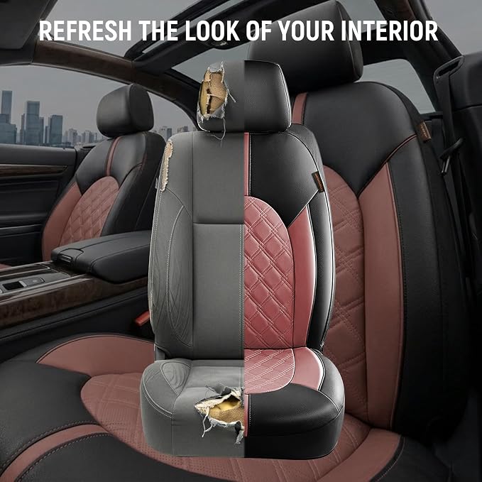 Universal Faux Leather Seat Covers — Front Seat