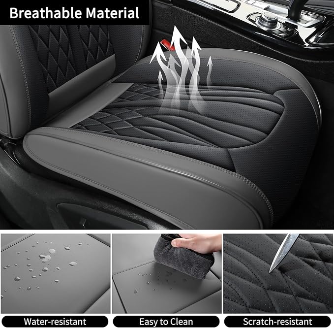 Universal Faux Leather Seat Covers — Gray / Black