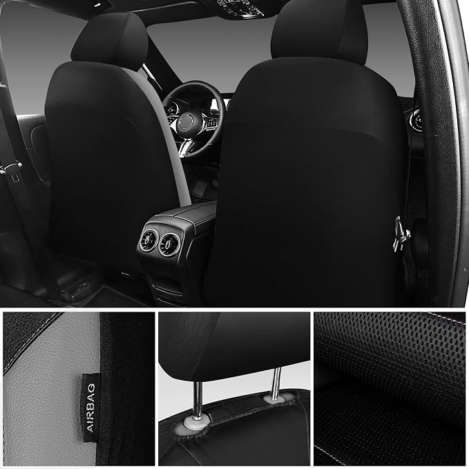 Universal Seat Covers — Full Set — Black / Gray