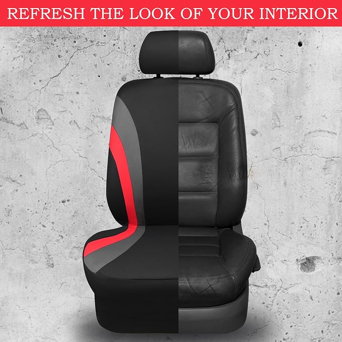 Universal Seat Covers — Front Seat — Red / Black