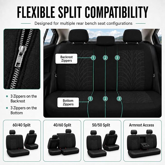 Universal Seat Covers — Full Set — Black