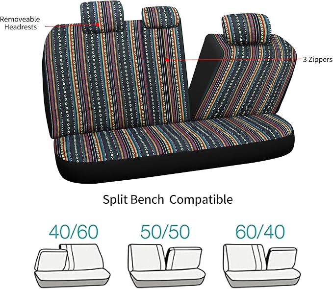 Universal Seat Covers — Full Set — Red / Blue
