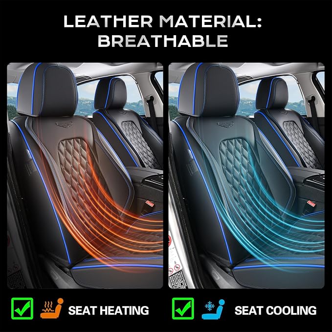 Universal Seat Covers — Front Seat — Black / Blue