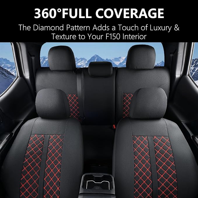 Seat Covers for Toyota Tacoma — Full Set — Black / Red