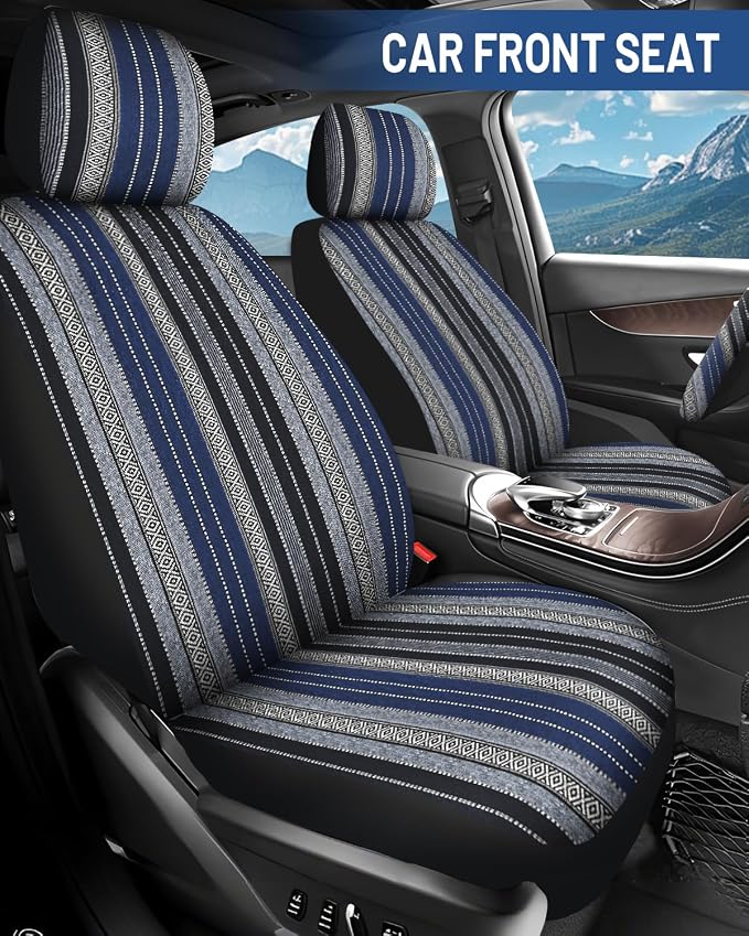 Fabric Car Seat Covers — Full Set — Blue