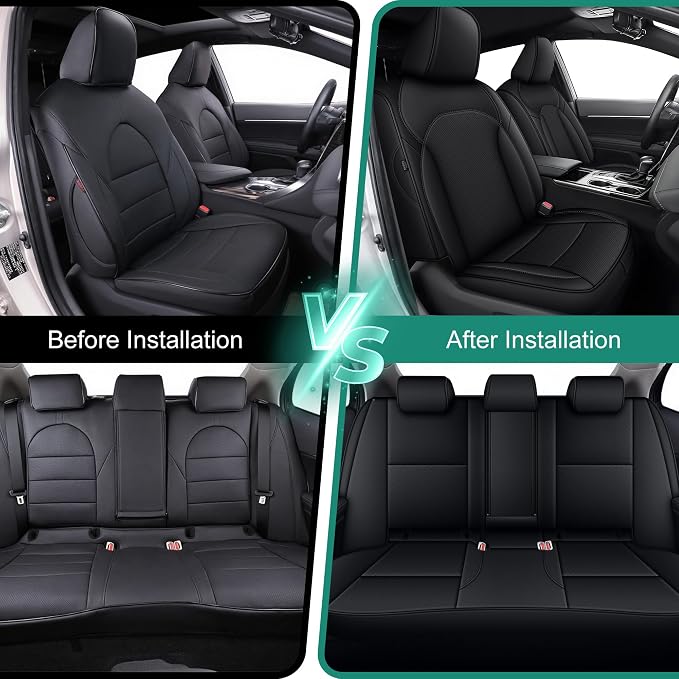 Faux Leather Seat Covers for Toyota Camry — Full Set — Black