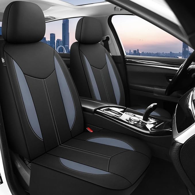 Universal Neoprene Seat Covers — Front Seat — Black / Gray