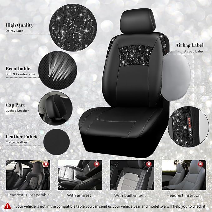 Universal Seat Covers — Full Set — Black