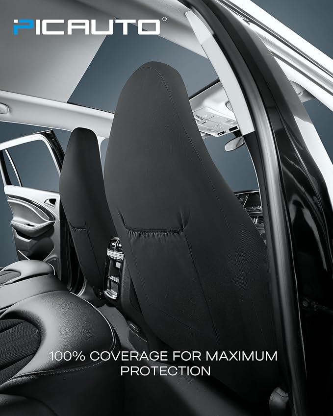 Universal Fabric Seat Covers — Front Seat — Gray