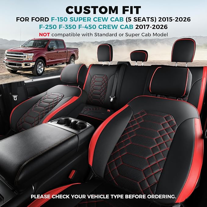 Faux Leather Seat Covers for Multiple Vehicles — Full Set