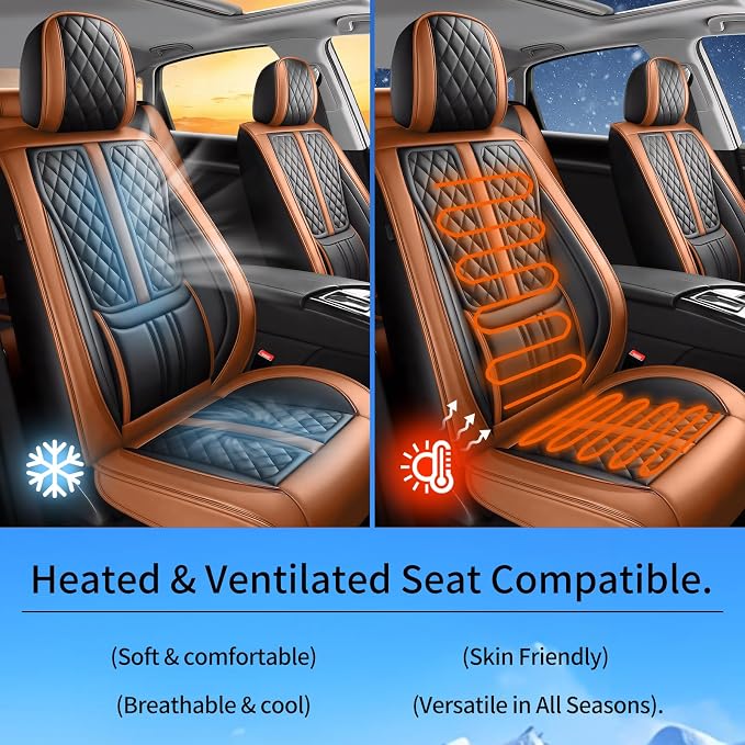 Seat Covers for Nissan Ariya — Front Seat — Brown
