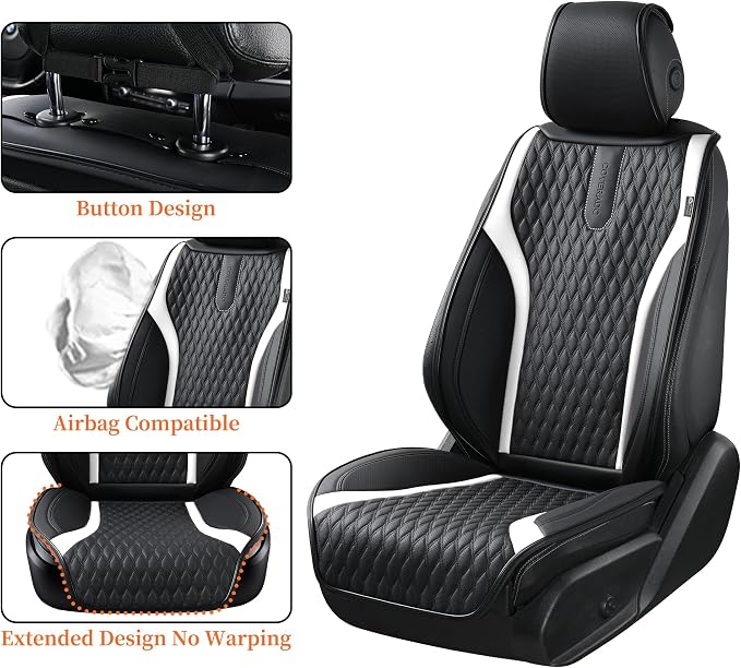 Universal Seat Covers — Front Seat — Black / White