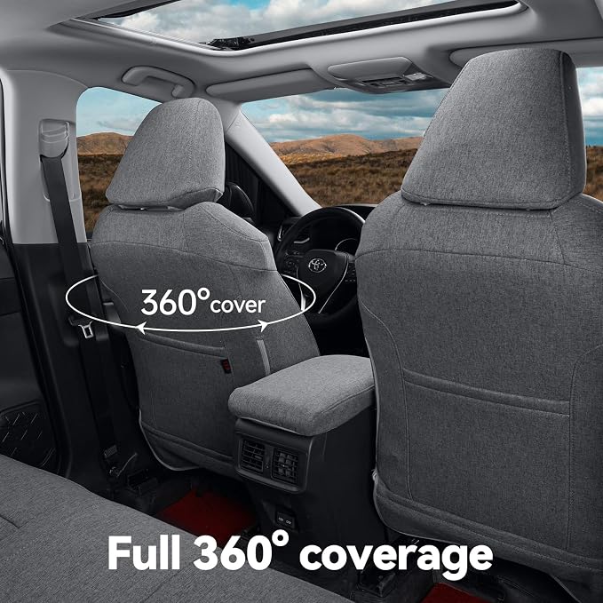Fabric Seat Covers for Toyota Tacoma — Front Seat — Gray