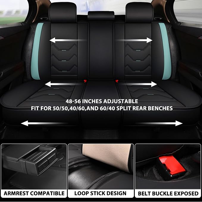 Universal Seat Covers — Full Set — Green / Black