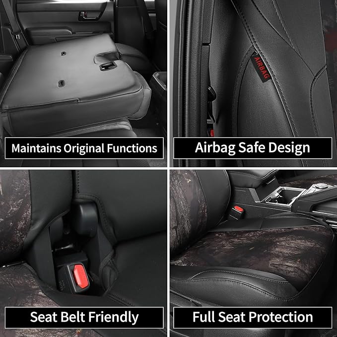 Faux Leather Seat Covers for Toyota Tacoma — Full Set — Black