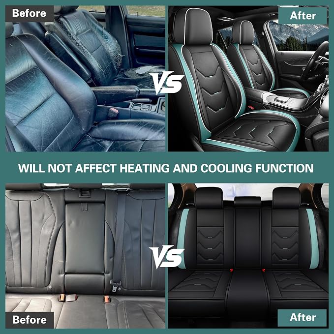 Universal Seat Covers — Full Set — Green / Black