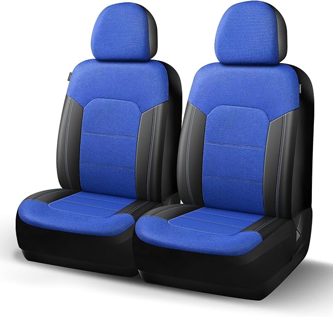 Universal Fabric Seat Covers — Front Seat — Black / Blue