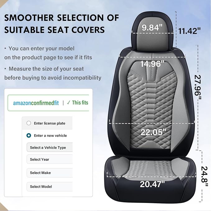 Universal Seat Covers — Full Set — Black / Gray