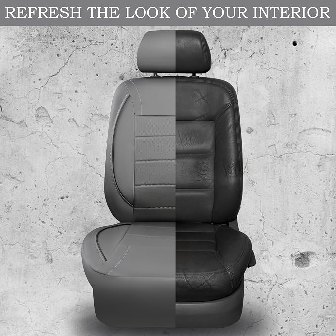 Universal Faux Leather Seat Covers — Full Set — Gray