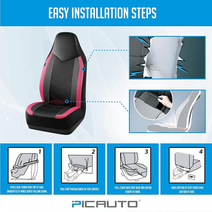 Universal Fabric Seat Covers — Full Set — Black