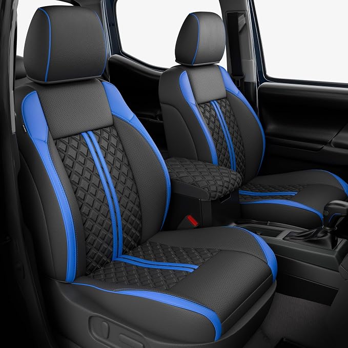 Seat Covers for Toyota Tacoma — Full Set — Black / Blue