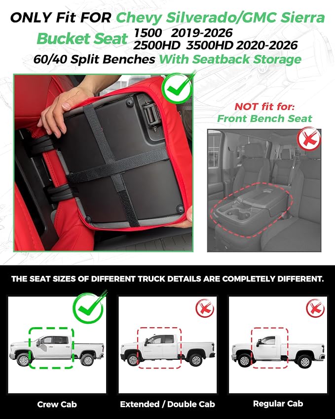 Faux Leather Seat Covers for Chevrolet Silverado / GMC Sierra