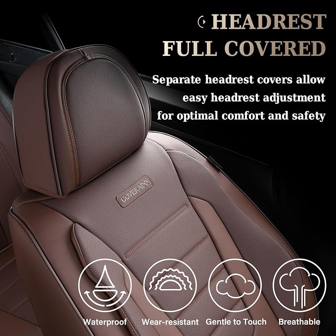 Universal Seat Covers — Full Set — Brown