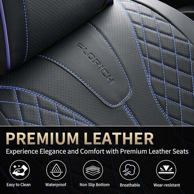 Universal Seat Covers — Front Seat — Black / Blue
