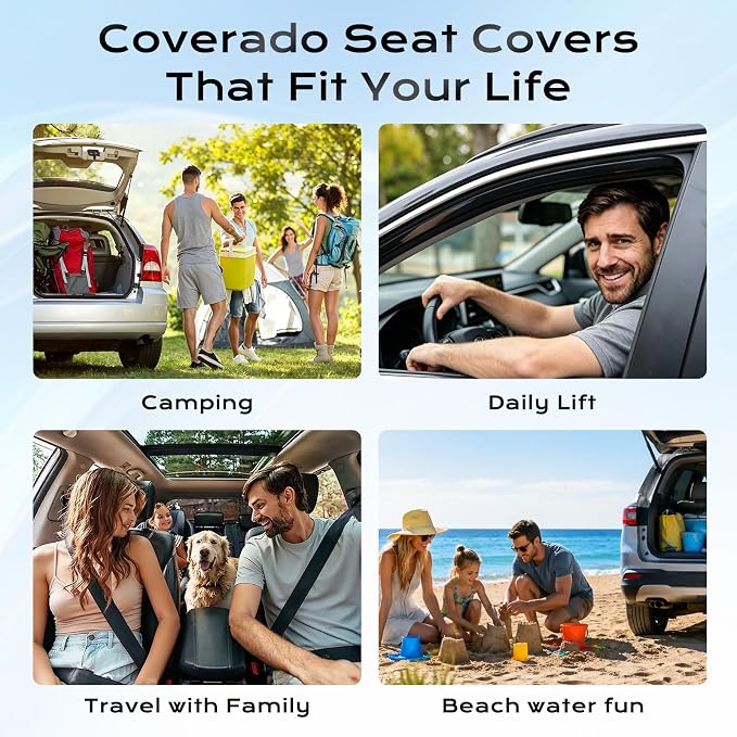 Universal Seat Covers — Full Set — Brown