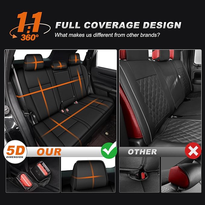 Faux Leather Seat Covers for Toyota RAV4 — Full Set — Black