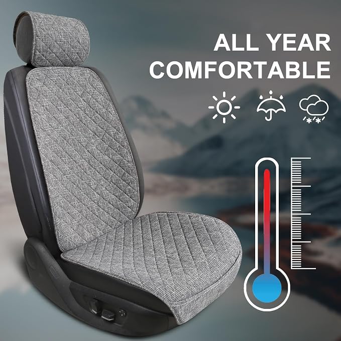 Universal Fabric Seat Covers — Front Seat — Gray