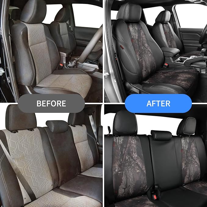 Faux Leather Seat Covers for Toyota Tacoma — Full Set — Black